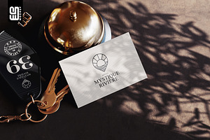 Hotel Card With Key Ring Mockup