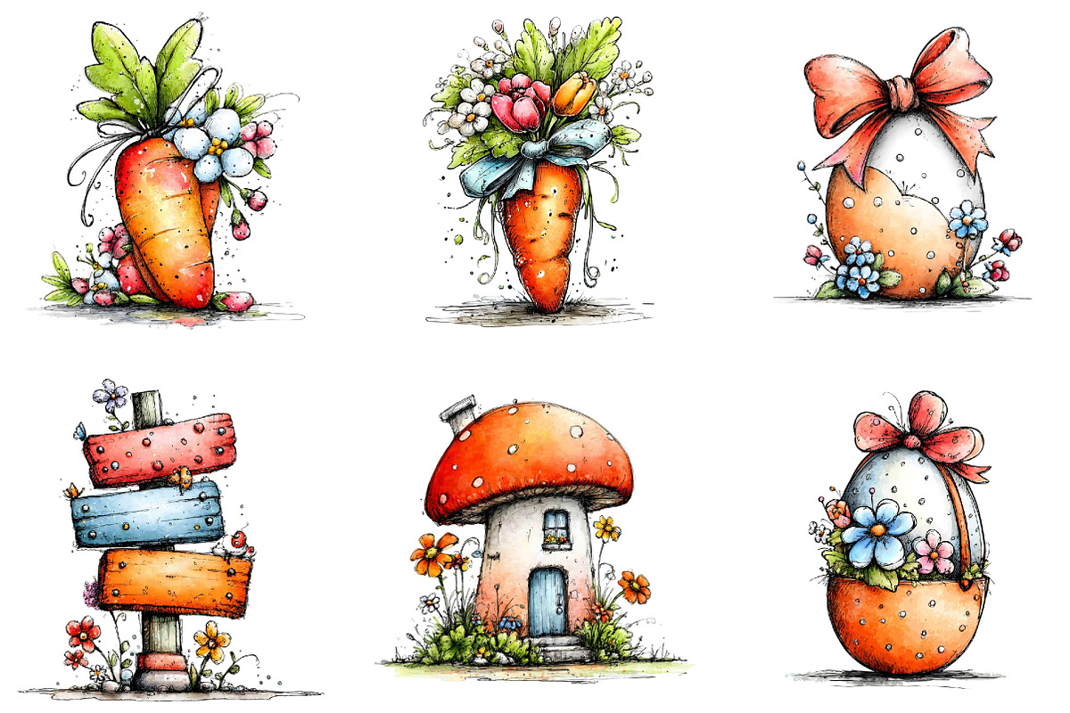 Whimsical Polka Dots Easter Clipart, an Illustration by Sublimation Artist (Photo 7 of 7)