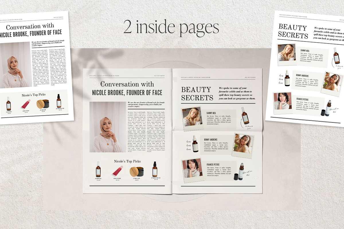 Colour Newspaper Template Canva Edit preview 6
