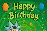 Rick and Morty Birthday Cards Bday, an Illustration by IconValue (Thumbnail 7 of 14)
