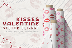 Kisses Valentine Vector Clipart