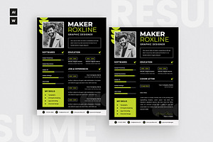 Dark Background Resume CV, a Resume Template by iDoodle Studio