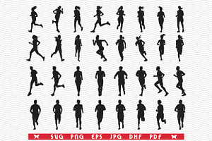 SVG Runners, Isolaited Silhouettes, an Object Graphic by DesignStudioRM