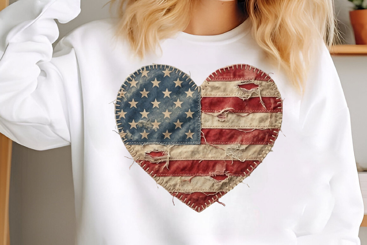 USA Patchwork American Heart Png, an Illustration by Designking (Photo 1 of 6)