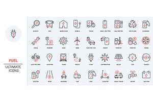 Electric car vehicle hybrid icons, a Transportation Illustration by Lemberg Vector