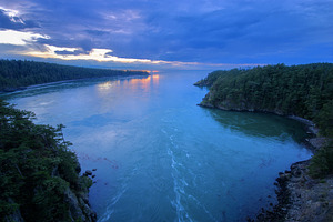 The deception pass during a cloudy featuring washington, state, and pacific