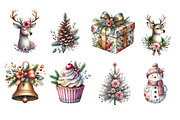 Watercolor Christmas floral Clipart, an Illustration by Designworld (Thumbnail 4 of 6)
