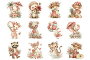 Summer Animals Whimsical Clipart, a Seasonal Illustration by Designking (Thumbnail 2 of 5)
