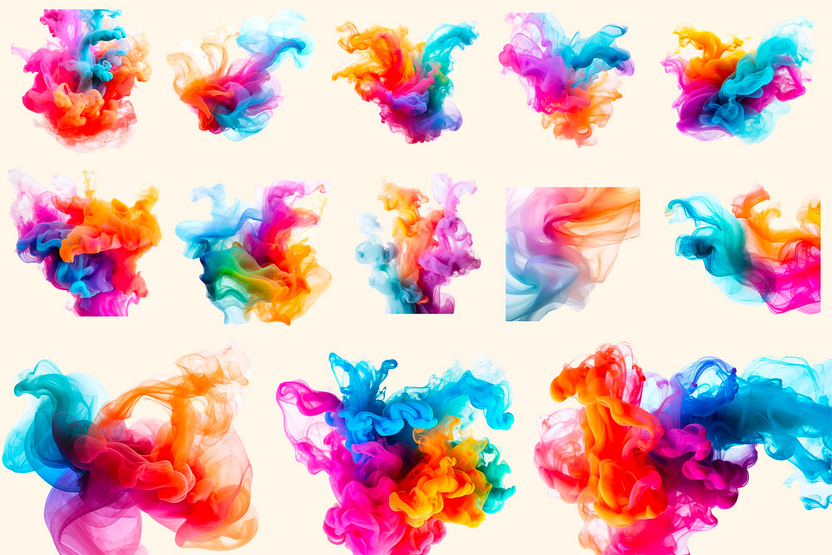 Colored smoke  Watercolor clipart, an Object Illustration by Hello My Print (Photo 9 of 13)