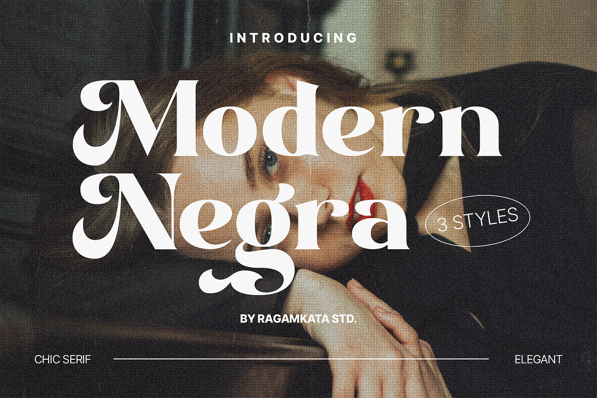 Modern Negra - Social Media Typeface, a Serif Font by Sohel Studio (Photo 1 of 9)