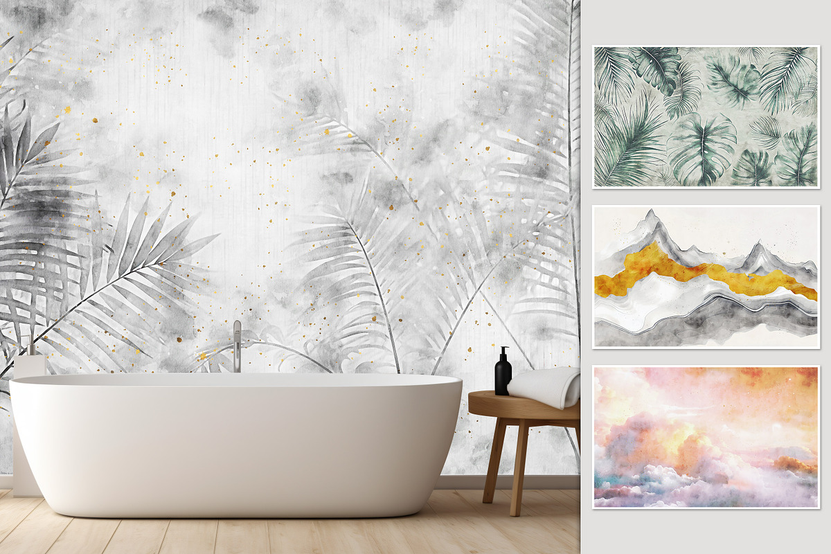 Abstract watercolor wallpaper, a Wallpaper Graphic by DamonYang's shop (Photo 2 of 7)