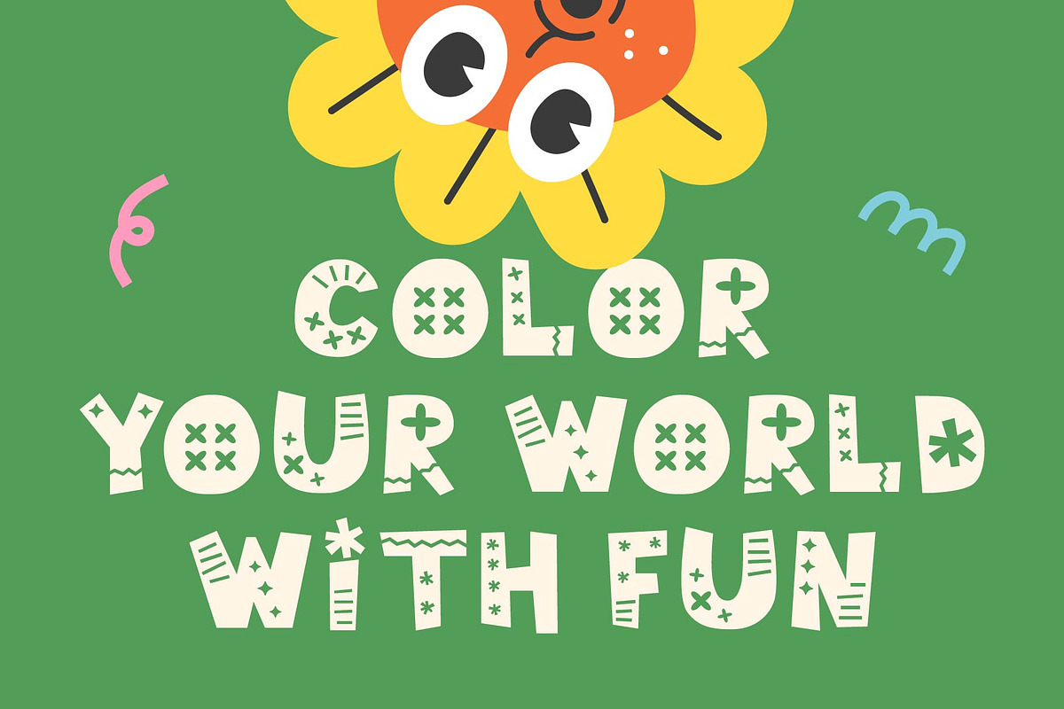 Tizzla – Cute Deco Sans Serif Font, a Symbol Font by Huge Dream Studio (Photo 2 of 8)