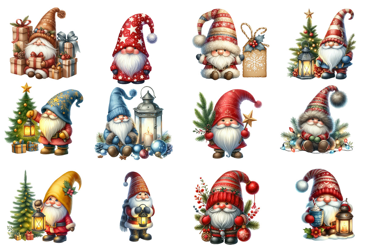 Cozy Christmas Gnomes Clipart, an Illustration by Designworld (Photo 2 of 5)