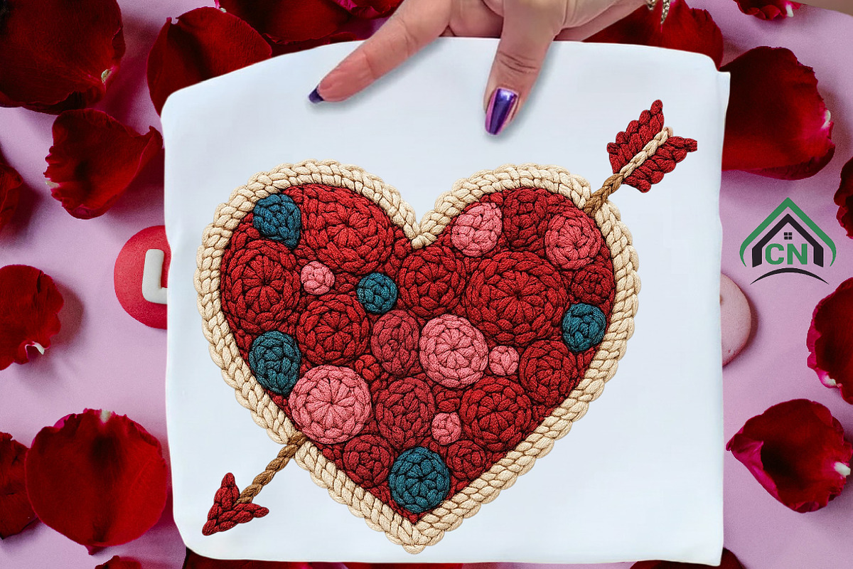 Yarn Crochet Valentine Heart Png, an Illustration by Craft Nest (Photo 3 of 7)