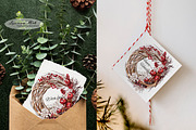 Merry Christmas Wreaths Clipart Set, a Seasonal Illustration by Leonaa art (Thumbnail 18 of 21)