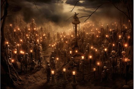 Haunting Skeletons cemetery risen, an Abstract Photo by Ylivdesign