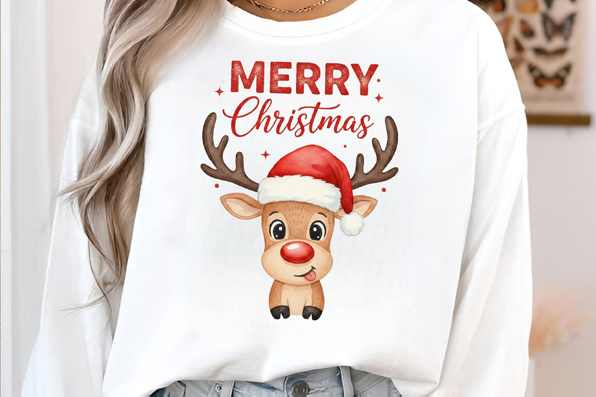 Reindeer Merry Christmas PNG, an Illustration by SinaCreation (Photo 3 of 5)
