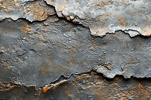 Peeling rusted metal surface with cracked flaking texture in gra, an Abstract Photo by José Manuel Gelpi