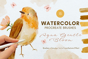 15 Procreate Watercolor Brushes