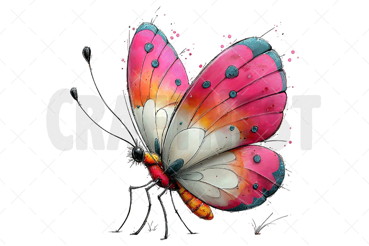 Whimsical Summer Butterfly Clipart, an Illustration by Craft Nest (Photo 12 of 12)