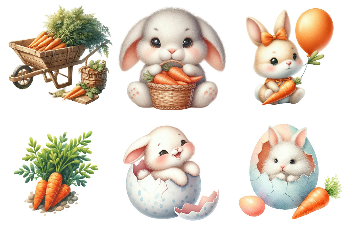 Easter Bunny Clipart, an Illustration by DreamPrint404 (Photo 6 of 6)