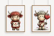 Whimsical Valentine-highland Cow Cli, an Illustration by Libby Wishes (Thumbnail 3 of 8)