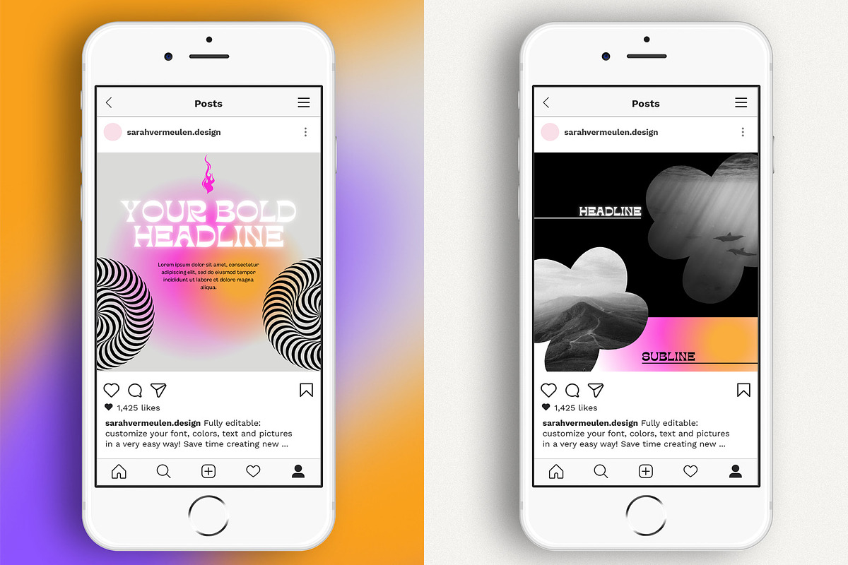 Instagram Social Media CANVA Vibrant, a Social Media Template by Vermeulen Design Studio (Photo 3 of 6)