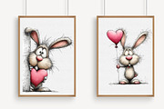 Whimsical Valentine Bunny Clipart, an Illustration by Libby Wishes (Thumbnail 5 of 6)