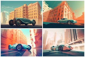 20 Vintage Car Illustrations