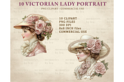 Victorian Lady Portrait Clipart PNG, an Illustration by Memories By Lea (Thumbnail 6 of 9)