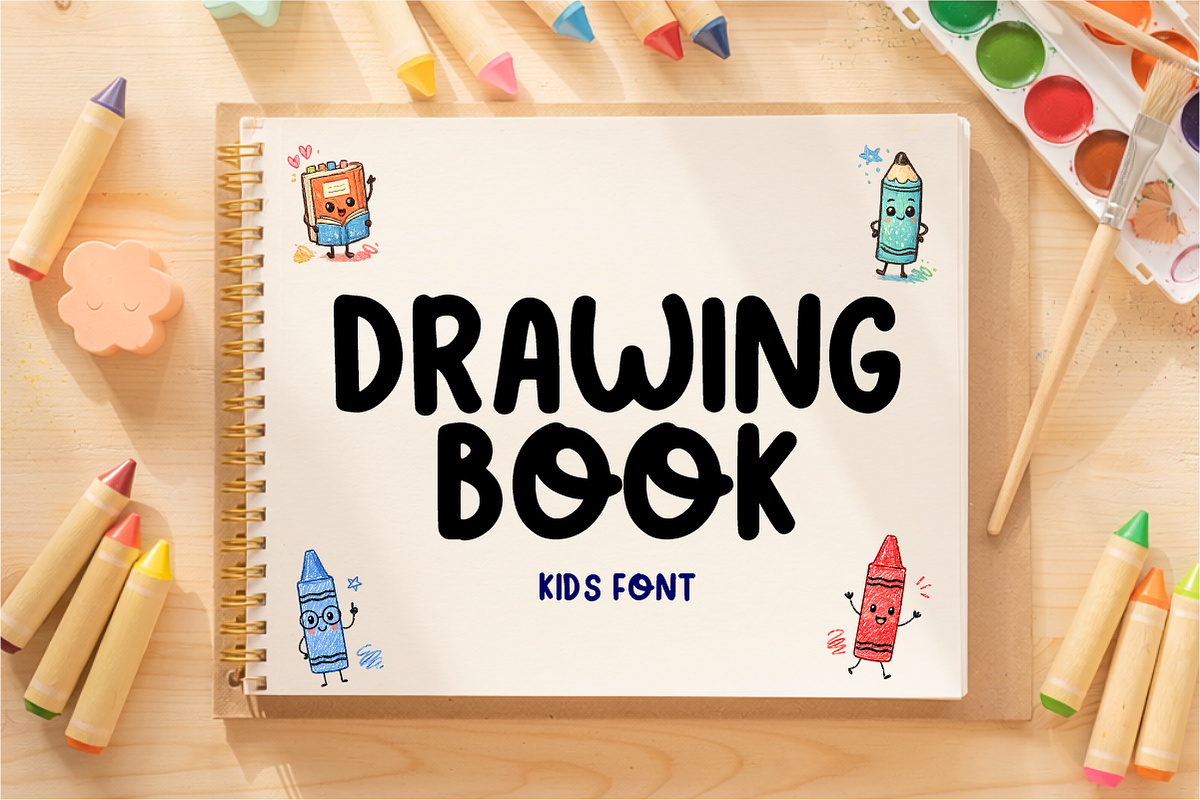 Cartoon Doodles - Playful Kids Font, a Handwritten Font by KiddoGlyphs Studio (Photo 3 of 4)