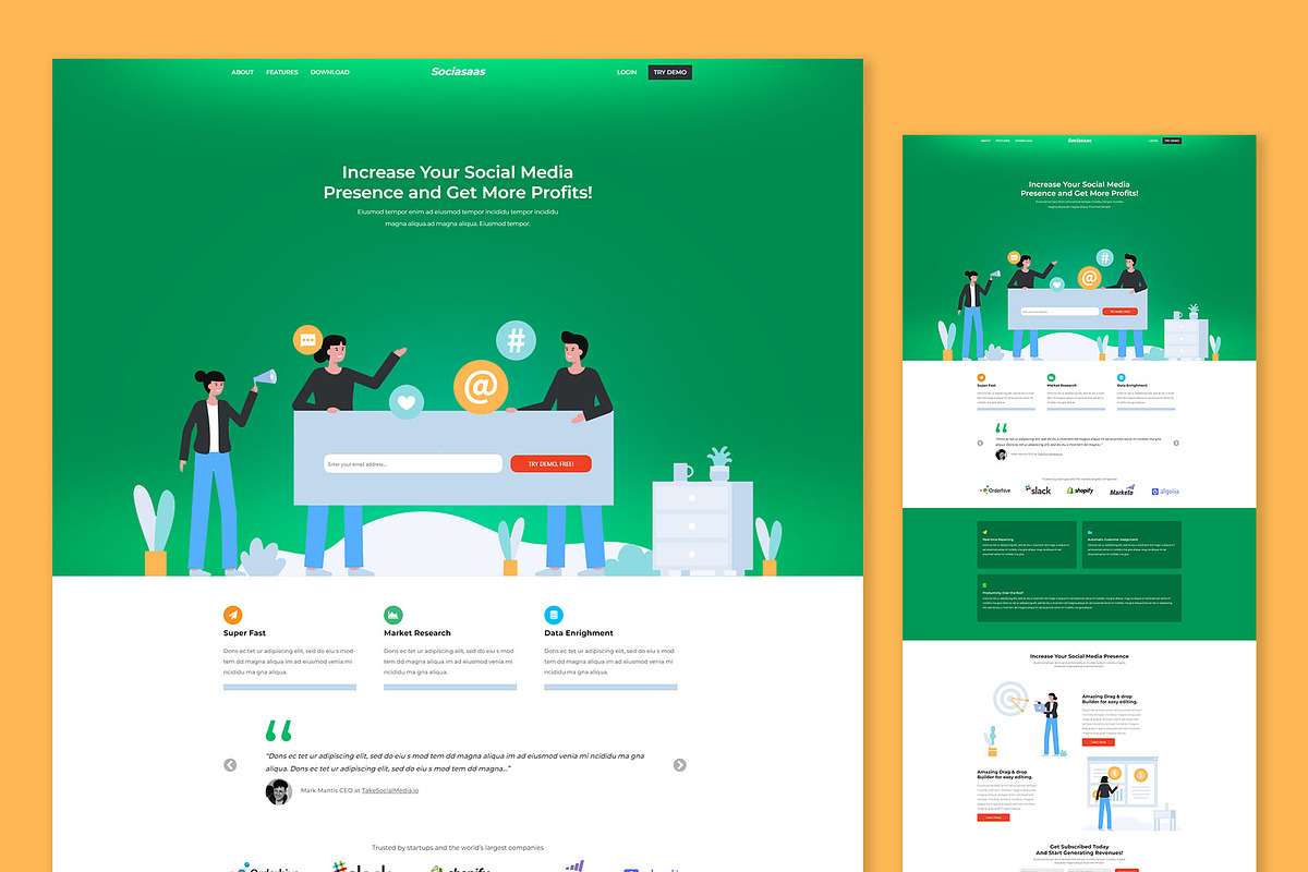 Marketing Saas Landing Page, a Landing Page Template by K_Srinivas