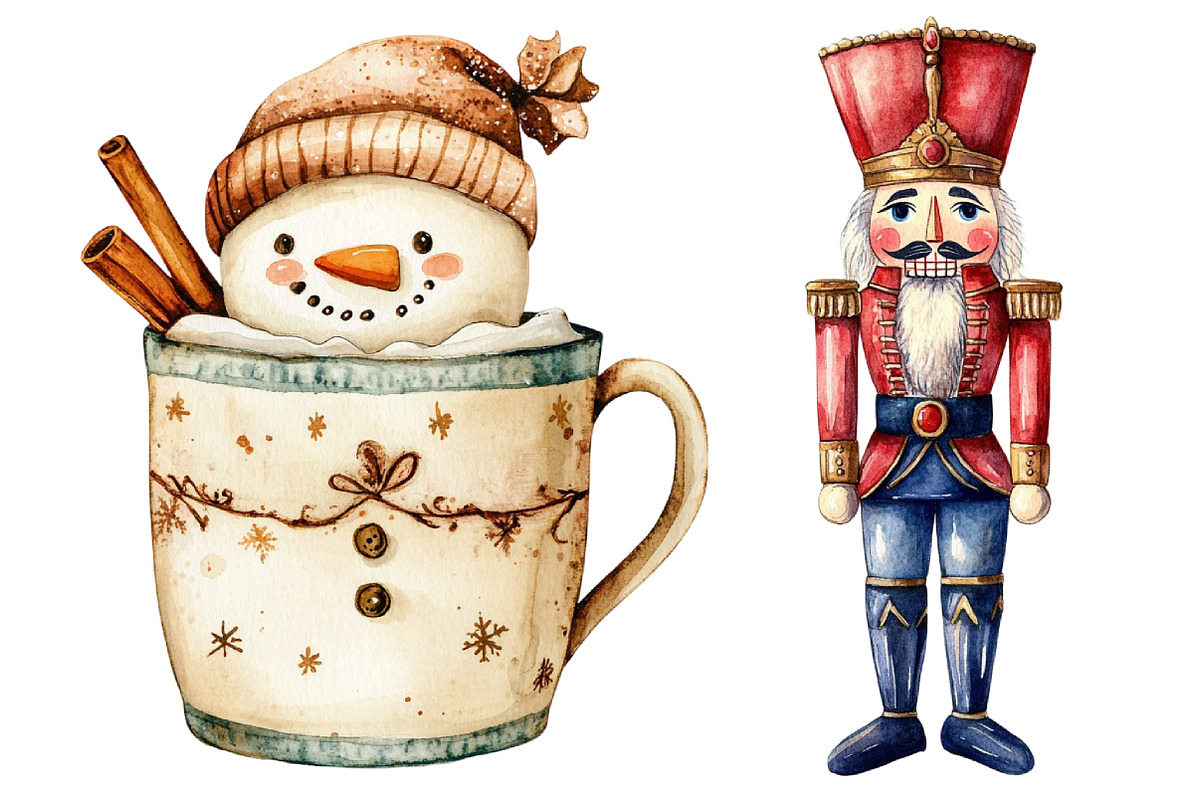 Watercolor Christmas Characters, a Seasonal Illustration by CitraGraphics (Photo 6 of 7)