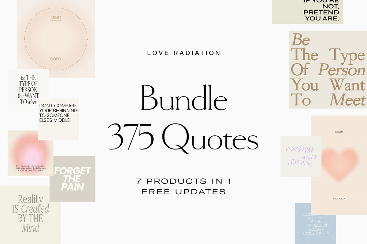 BUNDLE Instagram Quotes Templates PS, a Social Media Template by Love Radiation Studio (Photo 1 of 12)