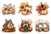 Watercolor Cute Autumn Fall Clipart, a Transportation Illustration by SinaCreation (Thumbnail 4 of 9)
