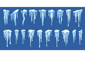 Icicles Cartoon Elements. Winter