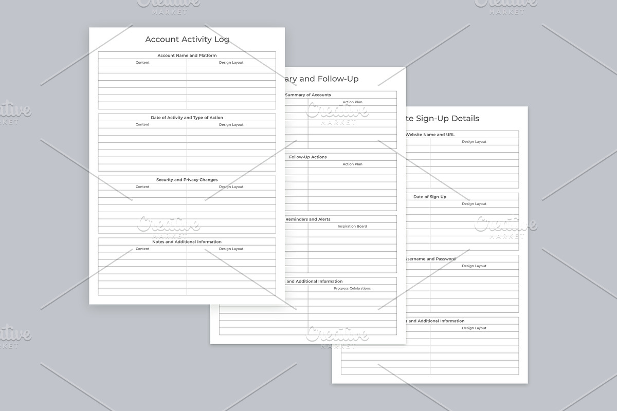 Sign up Planner Pages Set V-01, a Stationery Template by shahsoft (Photo 2 of 3)