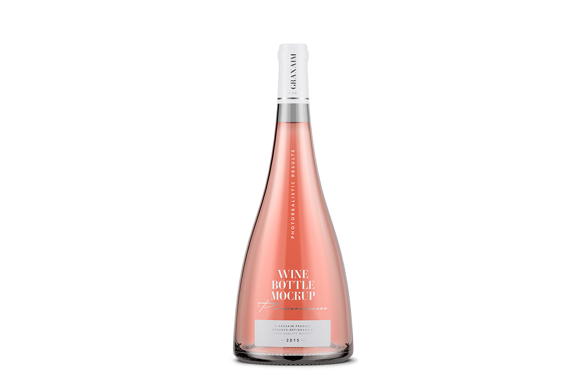 Bottle Mockup - Rose Wine, a Product Mockup by Graxaim Mock-up (Photo 1 of 7)
