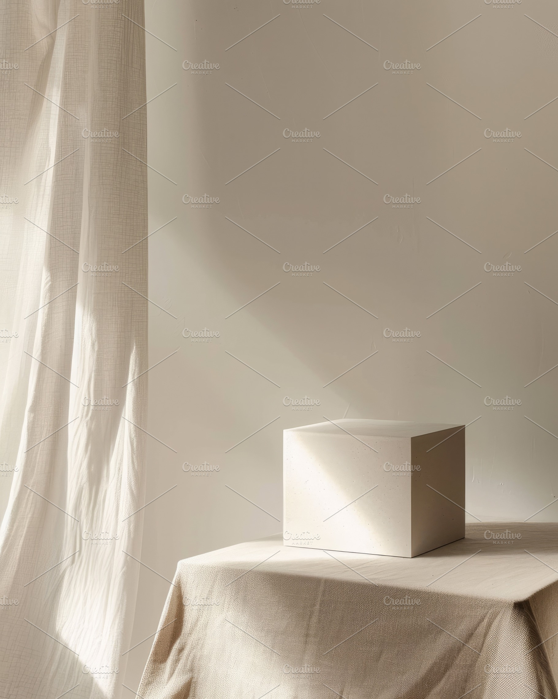 Minimalist Product Podium in beige, a Background Photo by Virgo Studio