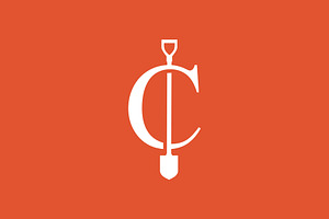 c letter shovel spade logo vector, a Branding & Logo Template by VASTARD STUDIO