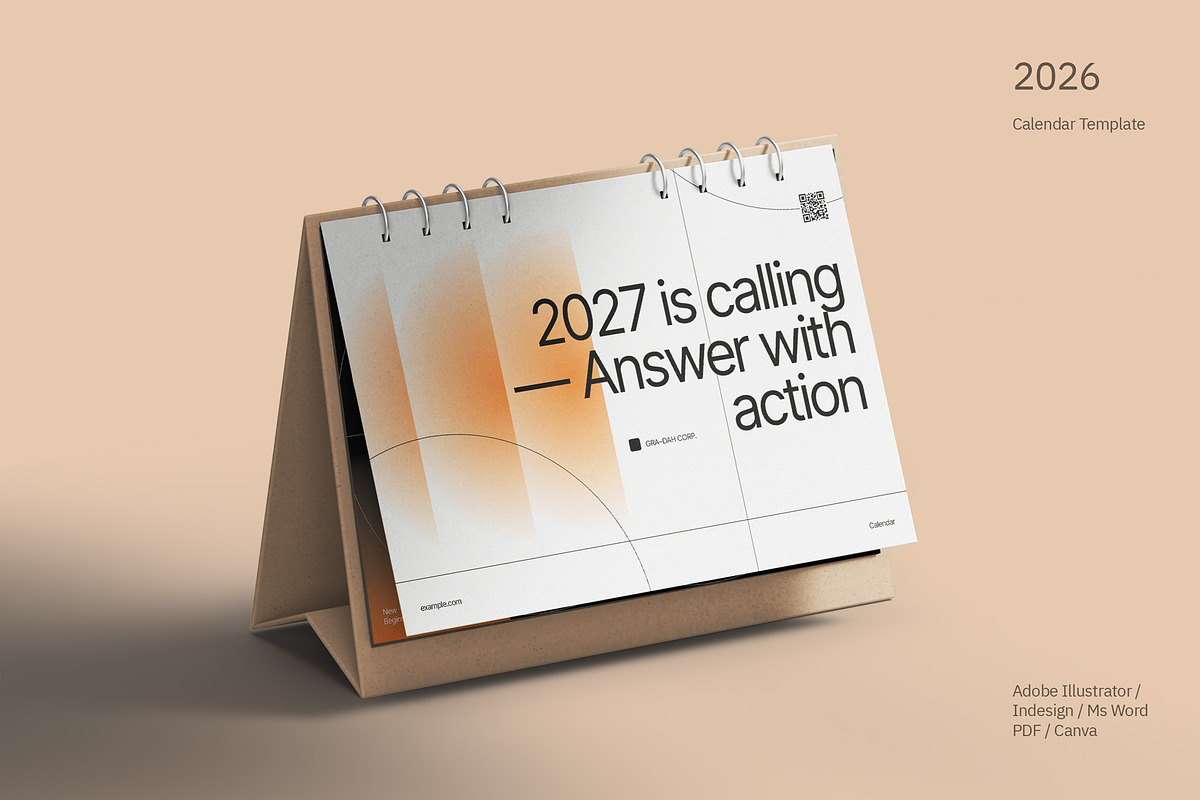 2026 Desk Calendar - Gradah preview 2