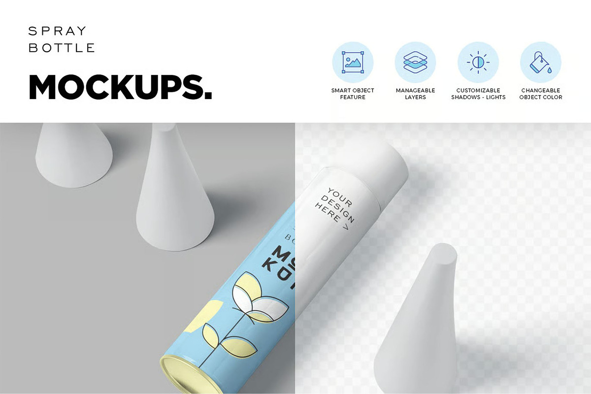 Spray Bottle Mockups, a Product Mockup by megostudi0 (Photo 3 of 8)