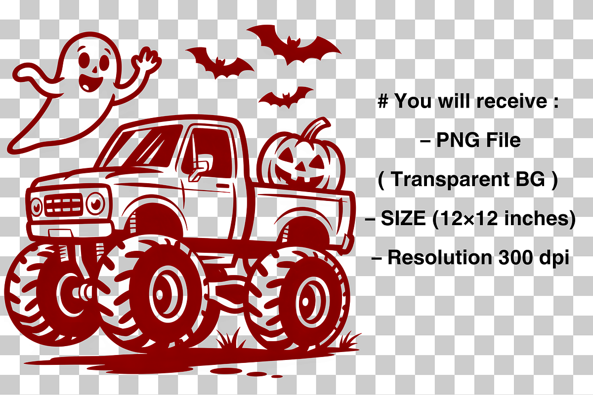 Spooky Halloween Monster Truck PNG, a Graphic by Clipart Bloom (Photo 2 of 2)