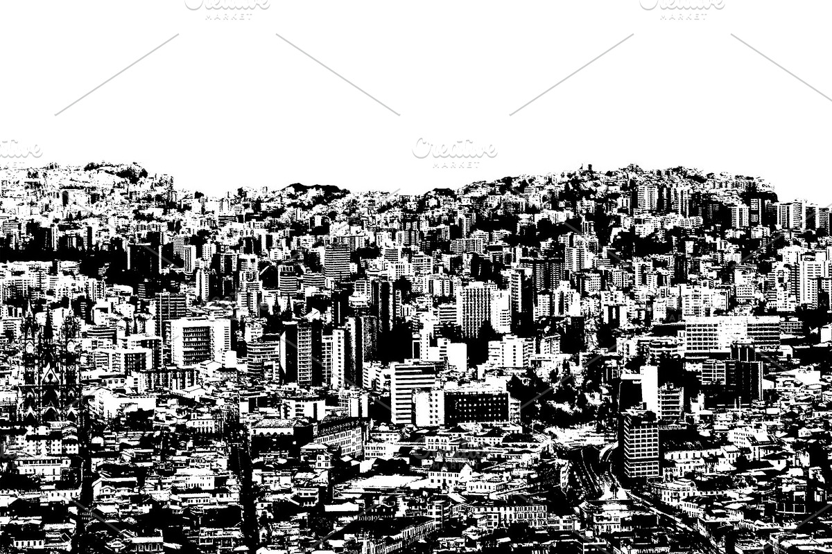 Quito aerial cityscape isolated graphic, a Background Graphic by DanFLCreativo