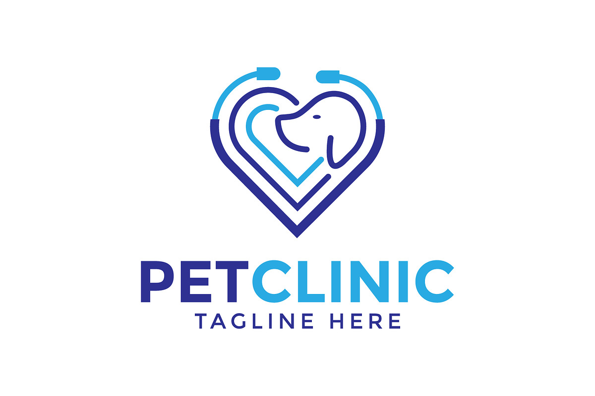 Veterinary logo in heart shape, a Branding & Logo Template by bilalanwal
