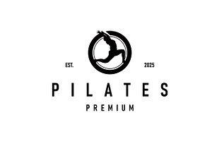 silhouette logo pilates pose sports, a Branding & Logo Template by Maylianaw28