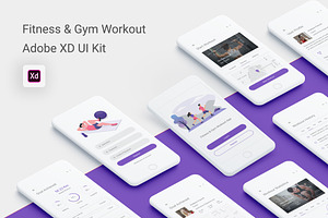 Fitness & Gym Workout Adobe XD App