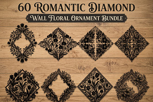 60 Romantic Diamond Wall Floral