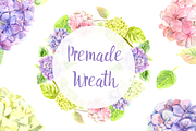 Watercolor Hydrangea Clip Art Set, an Illustration by Tati Bordiu (Thumbnail 3 of 5)