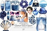 Watercolor Glamor navy Clipart, an Illustration by Design Market (Thumbnail 1 of 4)
